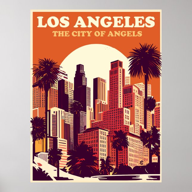 Los Angeles in Orange, Travel Poster (Front)