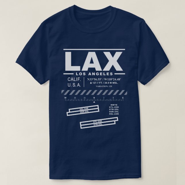 Los Angeles International Airport LAX T-Shirt (Design Front)