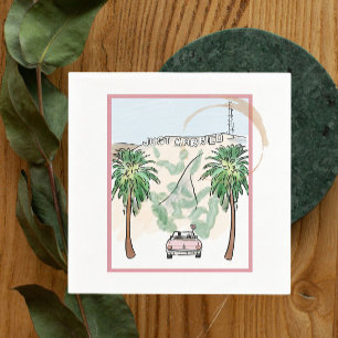 Los Angeles Just Married cocktail  Napkin