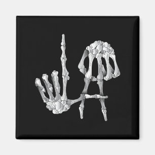 Los Angeles LA Hand Sign Funny Skeleton Halloween Magnet
