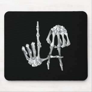 Los Angeles LA Hand Sign Funny Skeleton Halloween Mouse Pad