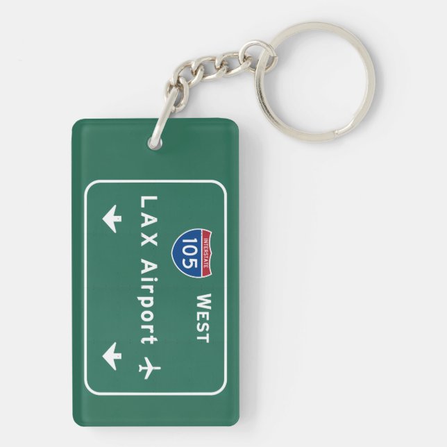 Los Angeles LAX Airport I-105 W Interstate Ca - Key Ring (Back)