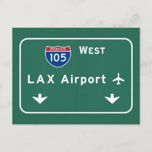 Los Angeles LAX Airport I-105W Interstate Ca - Postcard
