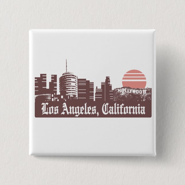 Los Angeles Linesky 15 Cm Square Badge (Front)