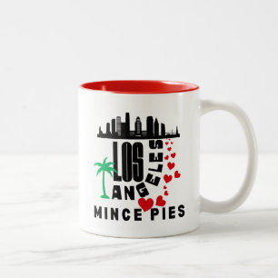 Los Angeles Loves Mince Pies Cityscape Two-Tone Coffee Mug