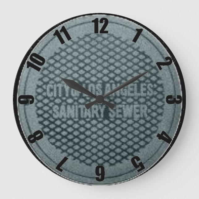 Los Angeles Man Hole Cover Customised Clock (Front)