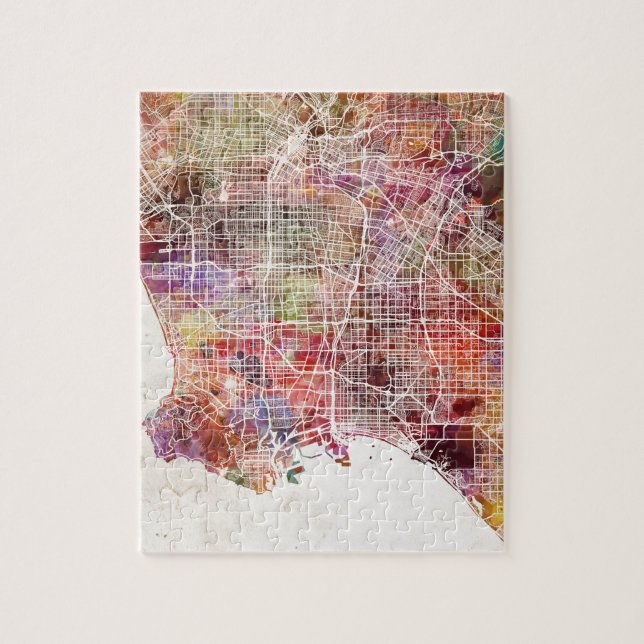 Los Angeles map Jigsaw Puzzle (Vertical)