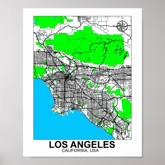 Los Angeles Map Poster (Front)
