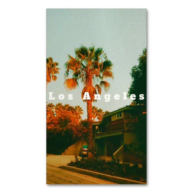 Los Angeles, Miracle Mile, West Hollywood Magnetic Business Card (Front Vertical)