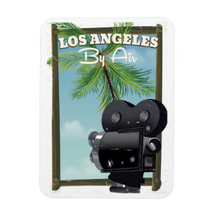 Los Angeles Movie Camera travel poster Magnet