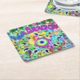 Los Angeles Mystic Dance  Square Paper Coaster