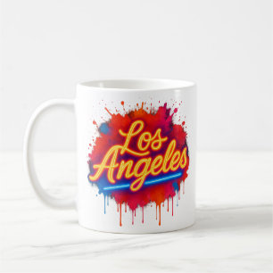 Los Angeles Neon Street Art Splash Coffee Mug