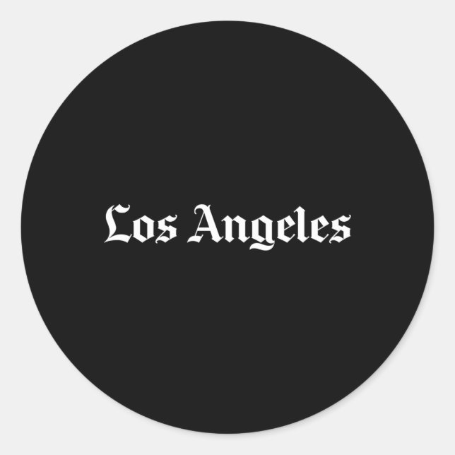 Los Angeles Old English Style Font 2- La Californi Classic Round Sticker (Front)