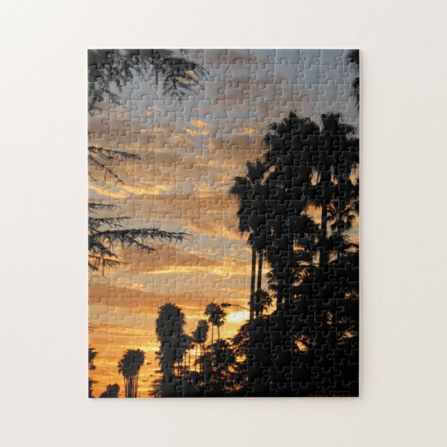 Los Angeles Palm Tree Sunset Puzzle (Vertical)