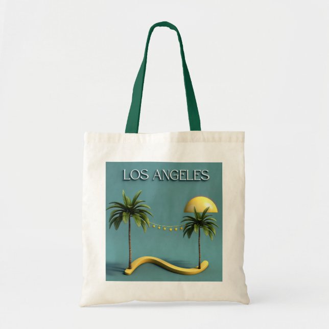 Los Angeles Palm Tree Sunset Tote Bag (Front)
