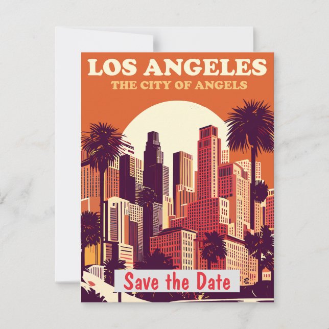 Los Angeles Palms Retro Invitation (Front)