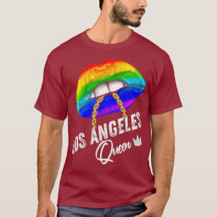 Los Angeles Queen LGBTQ Gay Pride Rainbow Flag T-Shirt