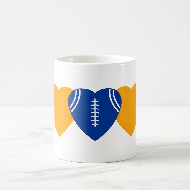 Los Angeles Rams Football Heart Design Coffee Mug (Center)