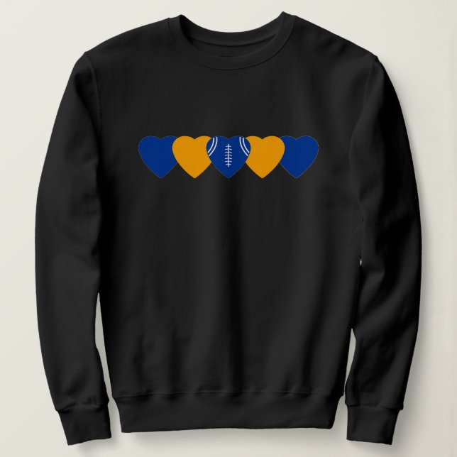 Los Angeles Rams Heart Football Dark Sweatshirt (Design Front)