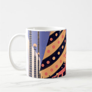 Los Angeles Retro Palm Tree Christmas Poster Coffee Mug