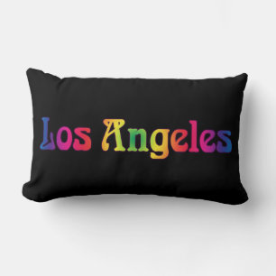 Los Angeles Retro Rainbow Pillow