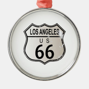 Los Angeles Route 66 Sign Metal Ornament