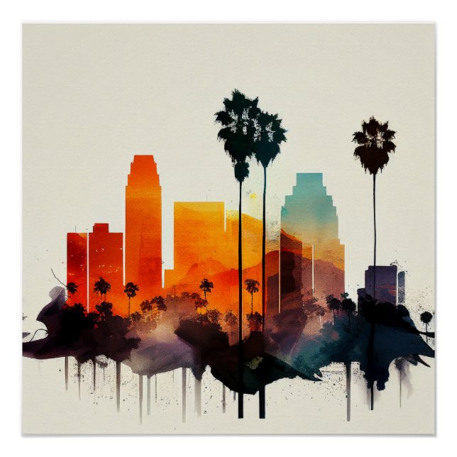 Los Angeles Skyline Poster (Front)