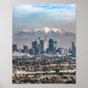 Los Angeles Skyline Poster Downtown LA Cityscape
