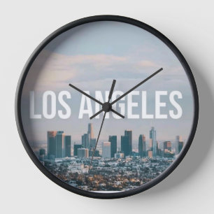 Los Angeles Skyline Retro City Aesthetic Travel Clock