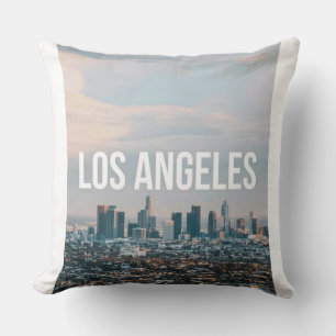 Los Angeles Skyline Retro City Aesthetic Travel Cushion
