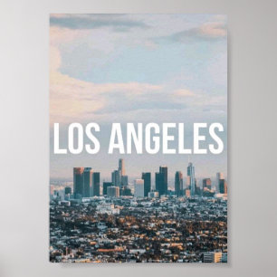 Los Angeles Skyline Retro City Aesthetic Travel Poster