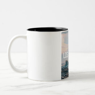 Los Angeles Skyline Retro City Aesthetic Travel Two-Tone Coffee Mug