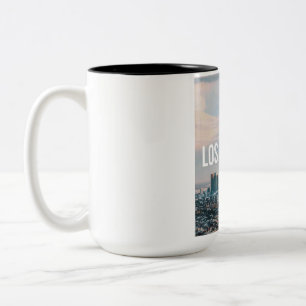 Los Angeles Skyline Retro City Aesthetic Travel Two-Tone Coffee Mug