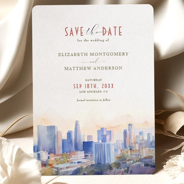 Los Angeles Skyline Save the Date Destination Invitation (Creator Uploaded)