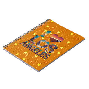 Los Angeles Skyline Sunset & Hollywood Typography Notebook