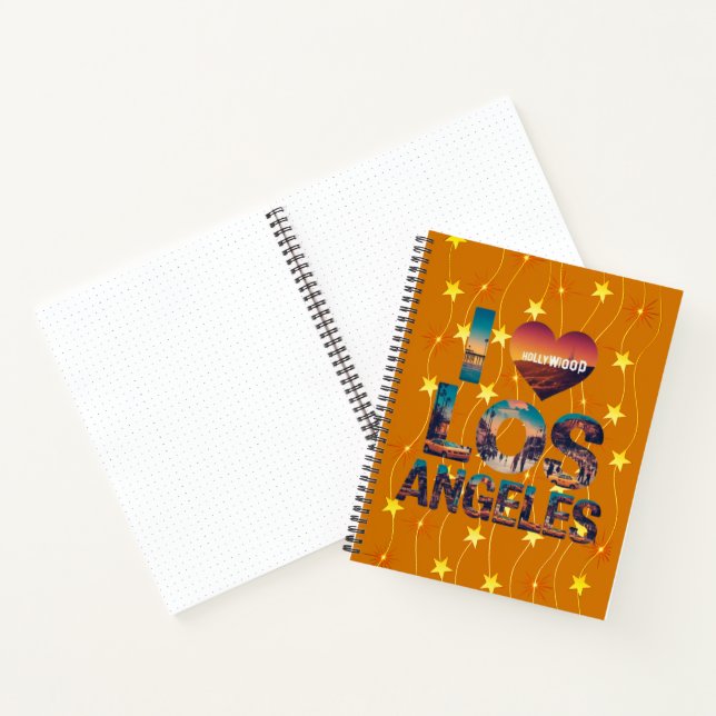 Los Angeles Skyline Sunset & Hollywood Typography Notebook (Inside)