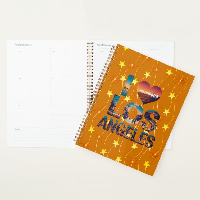 Los Angeles Skyline Sunset & Hollywood Typography Planner (Display)