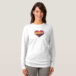 Los Angeles Skyline Sunset & Hollywood Typography  T-Shirt