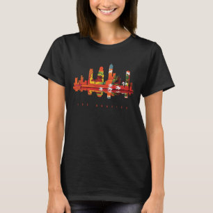 Los Angeles Skyline Sunset Red Travel Tee