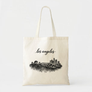 Los Angeles Skyline Watercolor Art Aesthetic Tote Bag