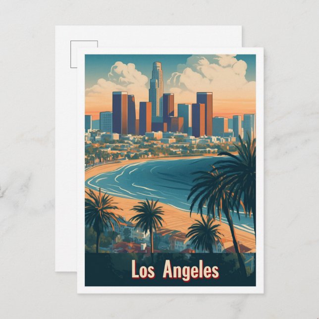 Los Angeles South Carolina USA Travel Illustration Postcard (Front/Back)