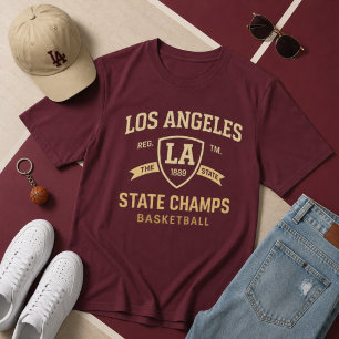 Los Angeles State Champs Basketball Vintage  T-Shirt