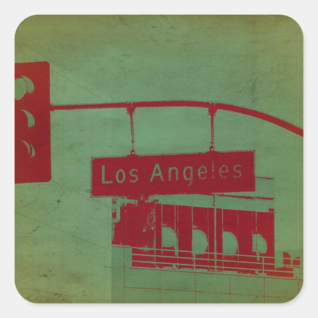 Los Angeles Street Square Sticker (Front)