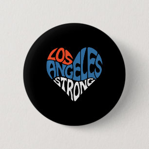 Los Angeles Strong Heart Pray For La Support Calif 6 Cm Round Badge