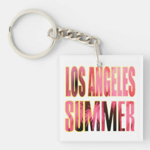 "Los Angeles Summer Letter Red" Keychain