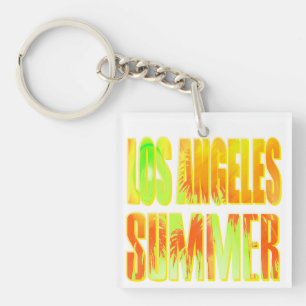 "Los Angeles Summer Letter Yellow Orange" Keychain