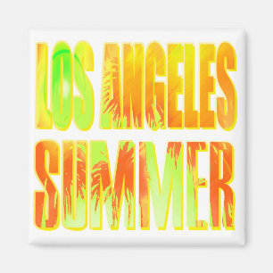 "Los Angeles Summer Letter Yellow Orange" Magnet