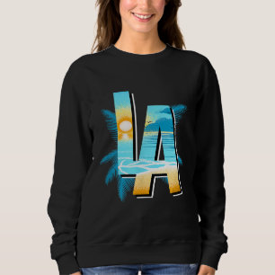 Los Angeles Sunset Palm Trees California Surf Sweatshirt