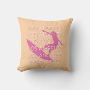 Los Angeles Travel Art, California, Beach Lovers Cushion