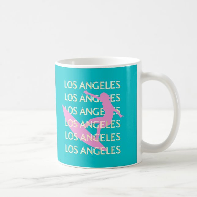 Los Angeles Travel Art, California, Surf Lovers Coffee Mug (Right)